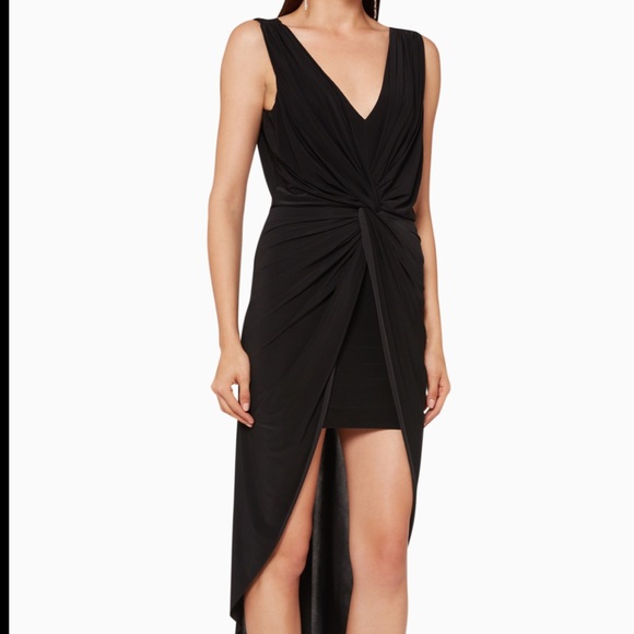 misa los angeles leza gathered crossover sleevless jersey high low dress medium - Picture 5 of 7